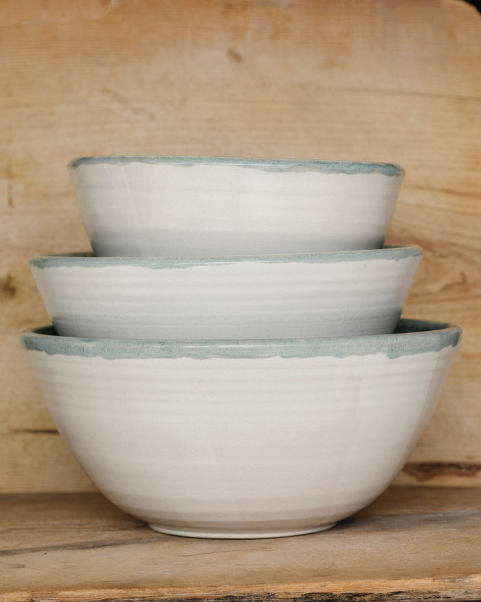 Mixing Bowl, MD White and Sea Green