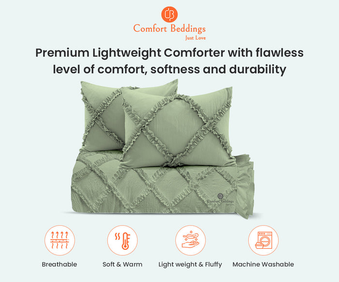 Moss Diamond Ruffle Comforter