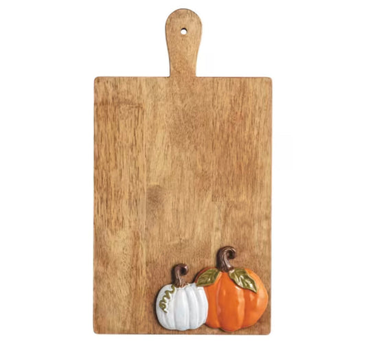 Mud Pie Ceramic Pumpkin Wood Board