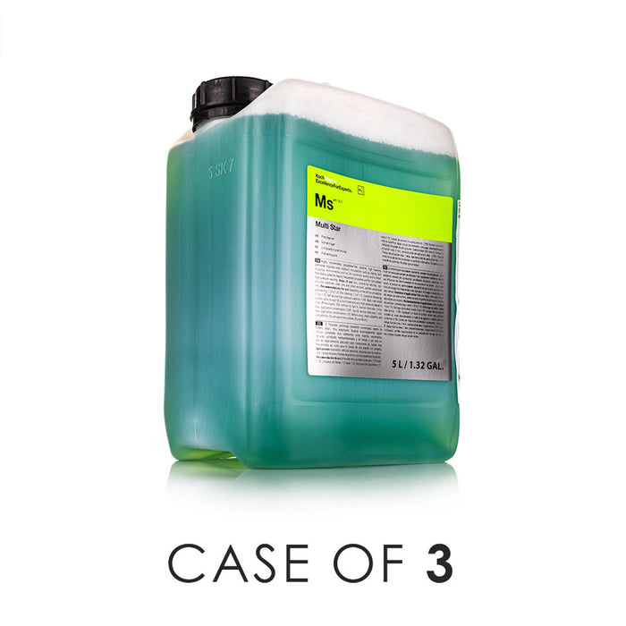 Koch-Chemie Multi Star 5L bottle front view with the text "Case of 3" on a white background.