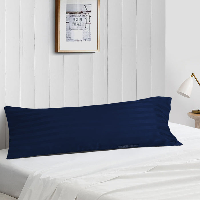 Navy Blue 20x54 stripe body pillowcase