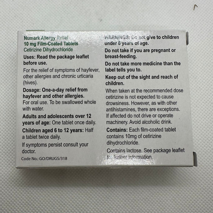 Numark Hayfever Relief 10mg 14 Tablets (A)