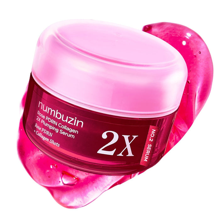 Numbuzin No.2 Rose PDRN Collagen 2X Plumping Serum + Collagen Shot 30ml - DOKAN