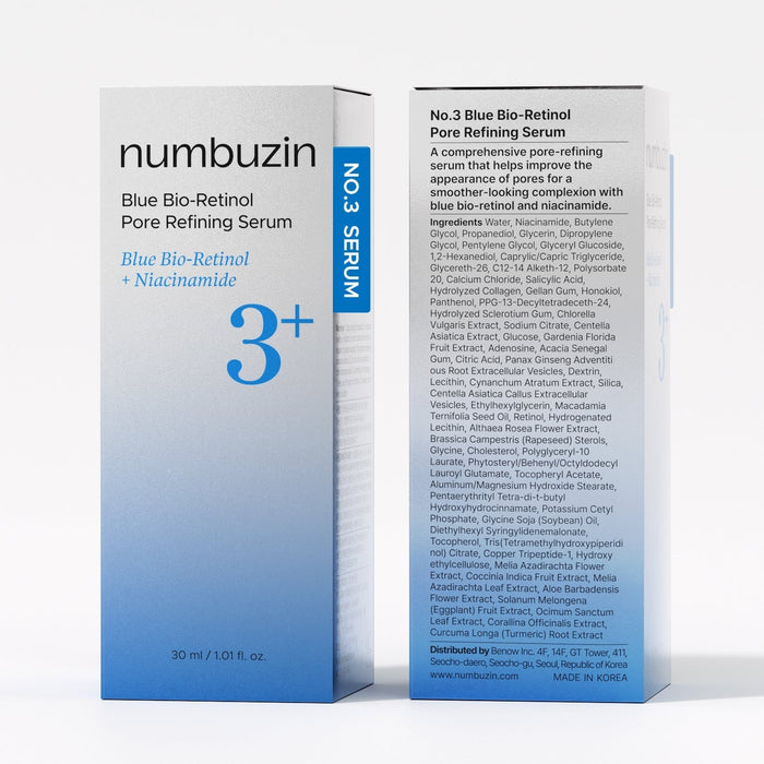 Numbuzin No.3 Blue Bio-Retinol Pore Refining Serum 30ml - DOKAN