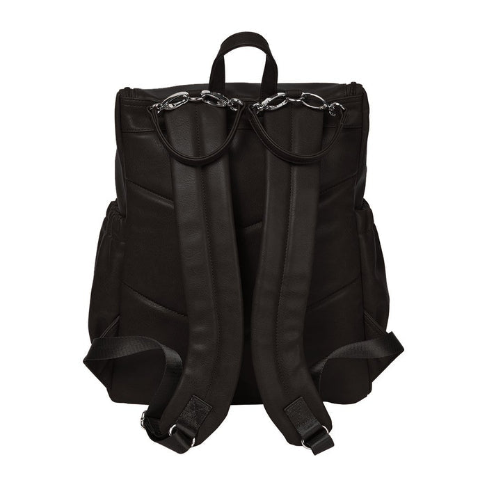 OiOi Faux Leather Nappy Backpack - Black
