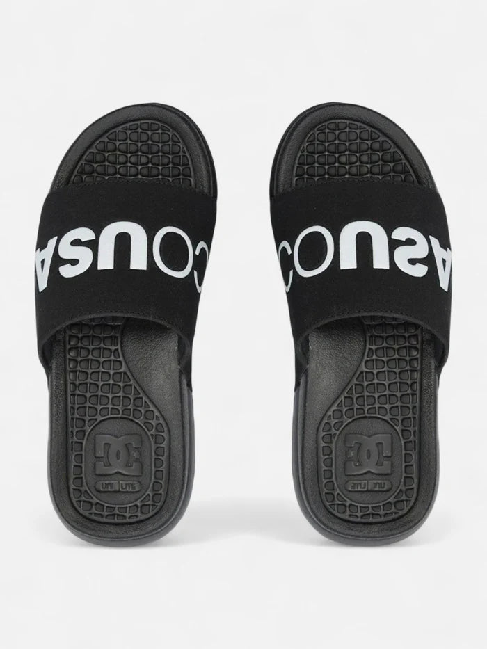 Ojota Dc Slide Negro Blanco