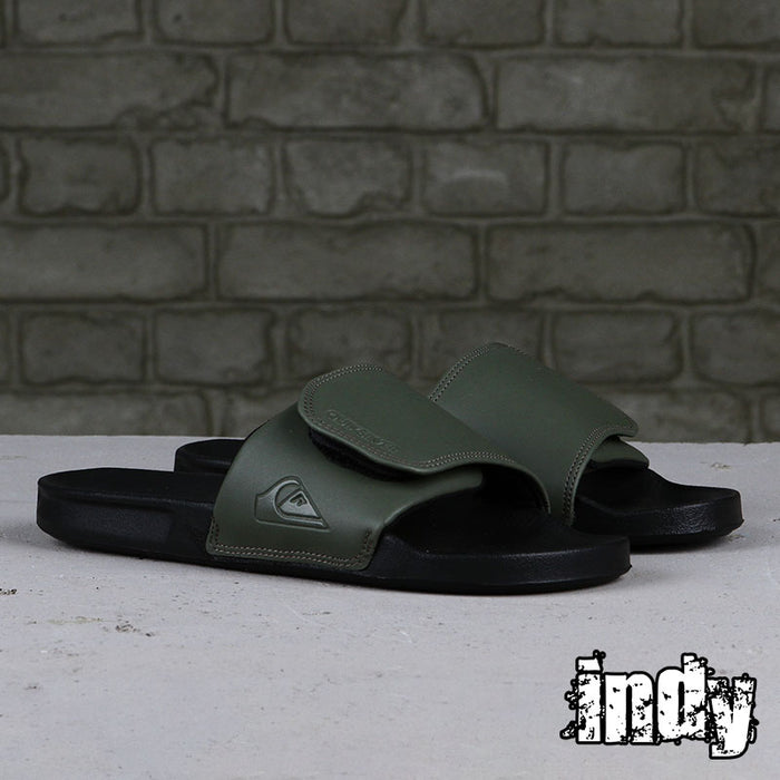 Ojota Quiksilver Bright Coast 2 Adjust Negro Verde Musgo - Indy