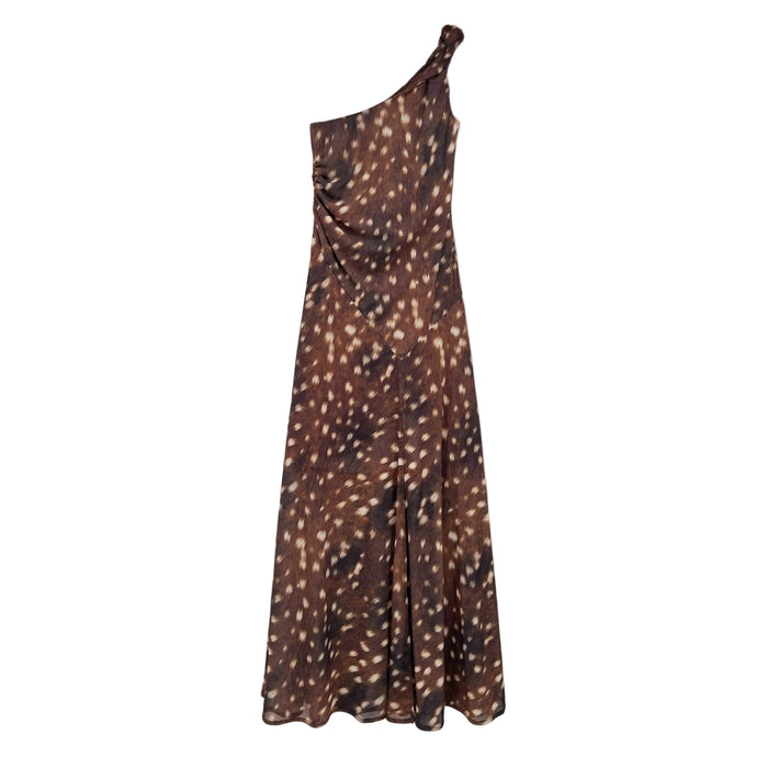 One-Shoulder Deer Print Dress