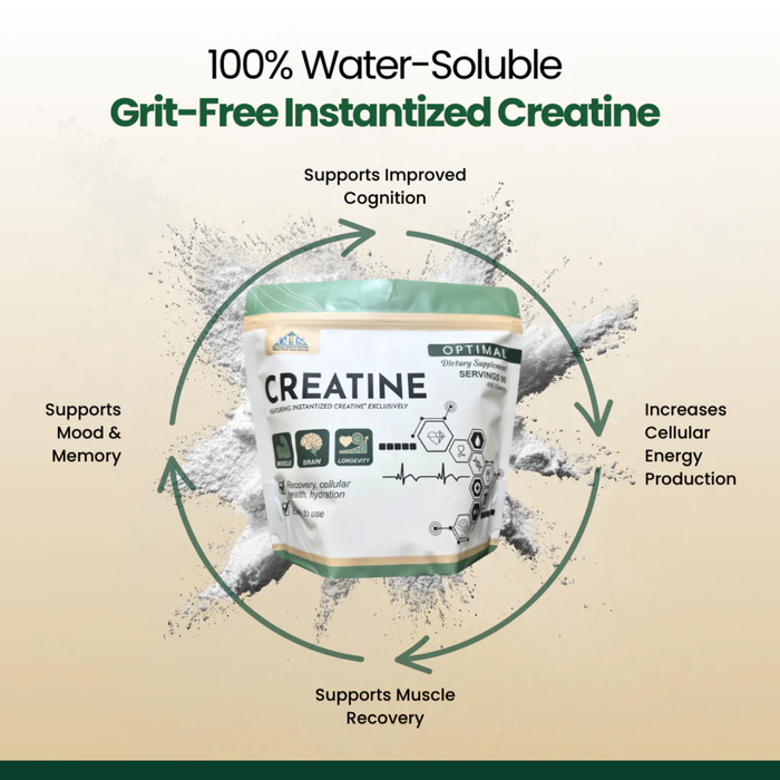 Optimal Health Systems Optimal Creatine instantized creatine monohydrate powder 450 g for strength recovery endurance and cellular energy