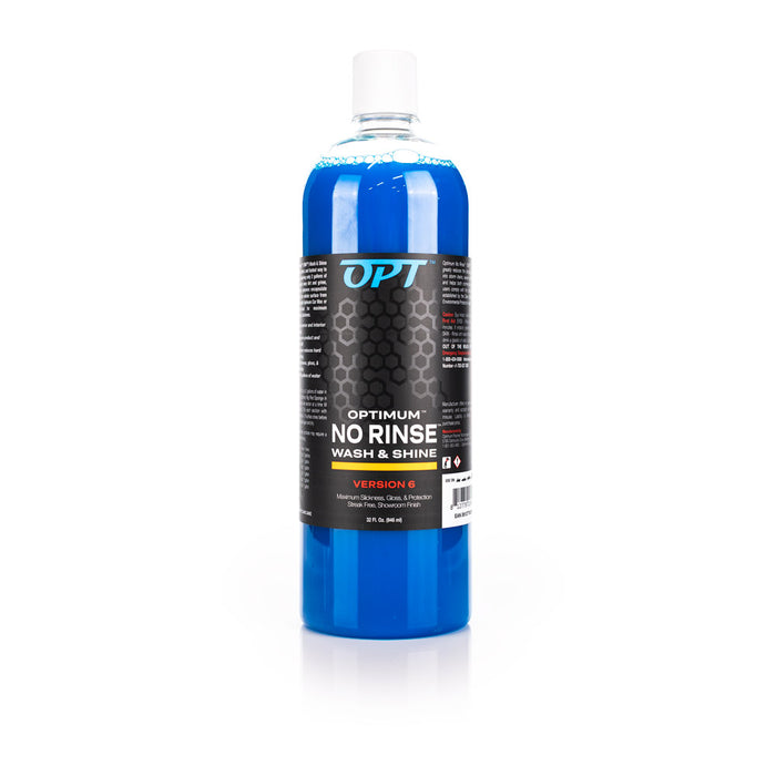 Optimum No Rinse Wash & Shine 32oz bottle front view on a white background.