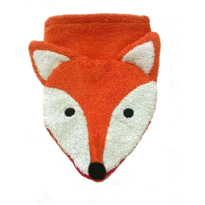 Organic Cotton Fox Washcloth Puppet - cotton Bath Toys for open-ended play - Size: Child Size