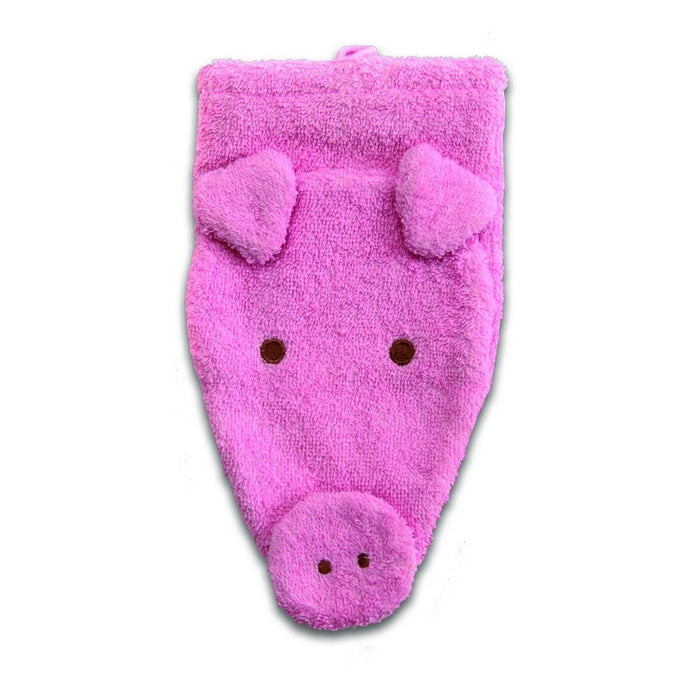 Organic Cotton Wash Mitt Puppets - Pig - cotton Bath Toys for open-ended play - Size: Adult Size