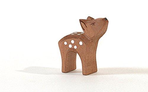 Ostheimer Small Wooden Deer, Head High - wood, natural Wooden Figures for open-ended play - Title: Default Title