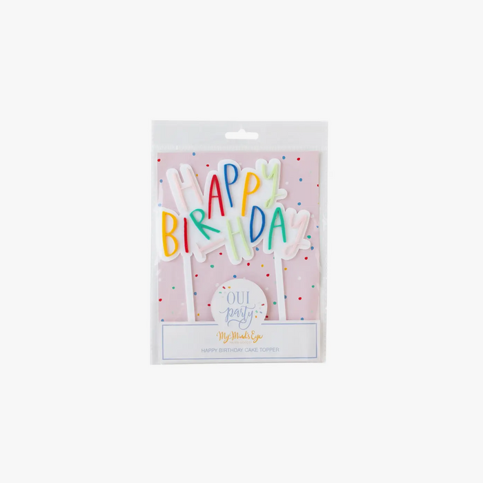 Oui Party Birthday Acrylic Cake Topper