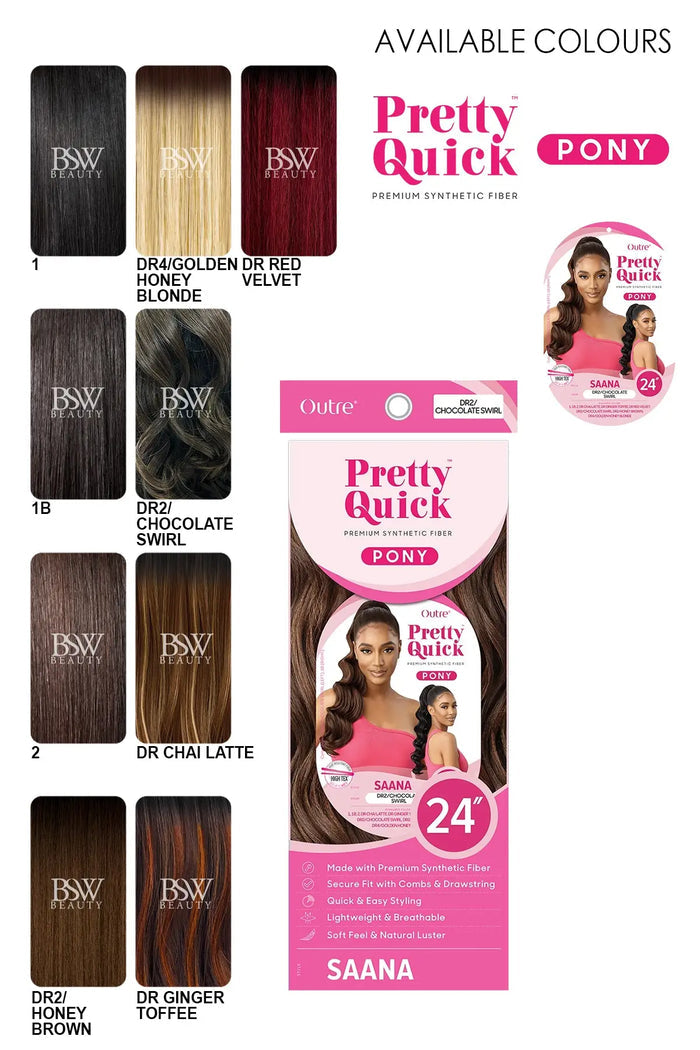 OUTRE PRETTY QUICK PREMIUM SYNTHETIC PONYTAIL - SAANA - BSW BEAUTY CANADA