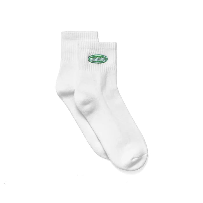Oval Logo Quarter Sock (White)