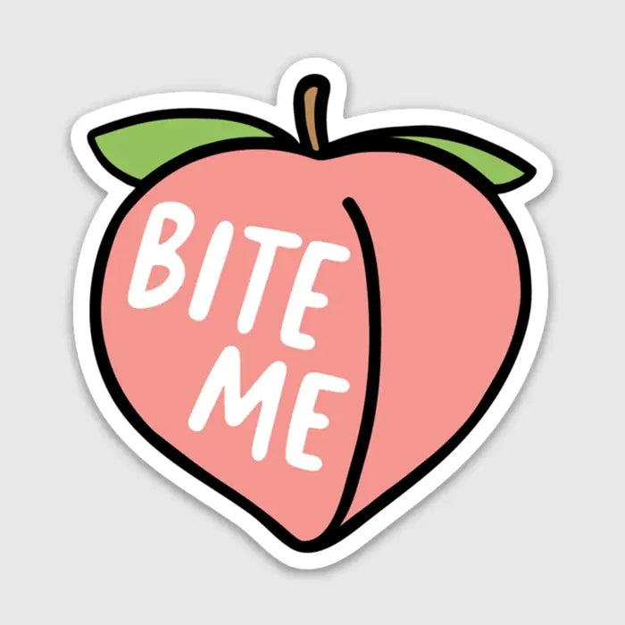 Peach Bite Me Sticker