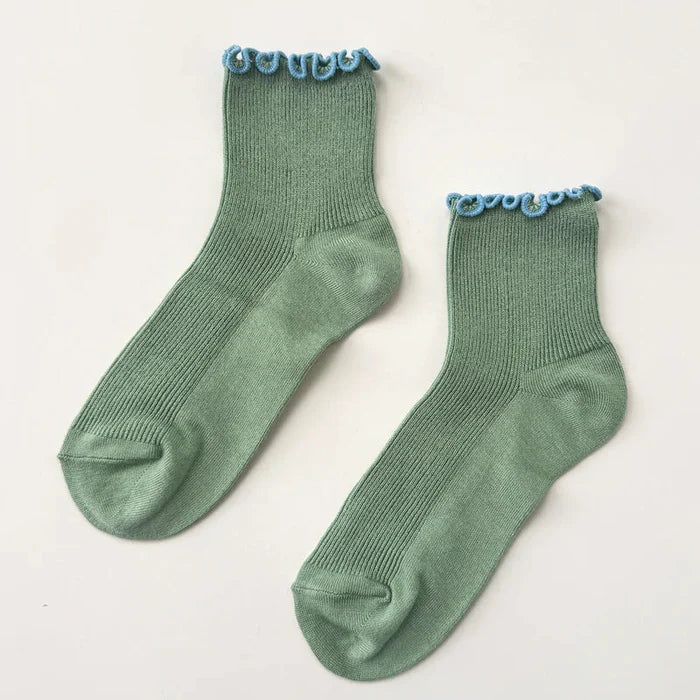 Petite Ruffled Modal Socks