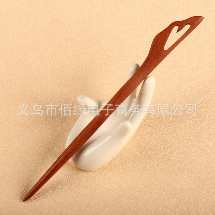 PF076 - 17cm Red Sandalwood Hair Sticks - Wholesale