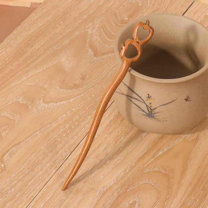 PF095 - 18cm Green Sandalwood Hair Sticks - Wholesale