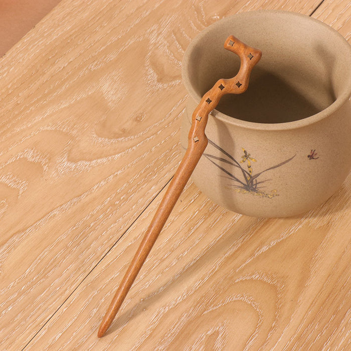 PF095 - 18cm Green Sandalwood Hair Sticks - Wholesale