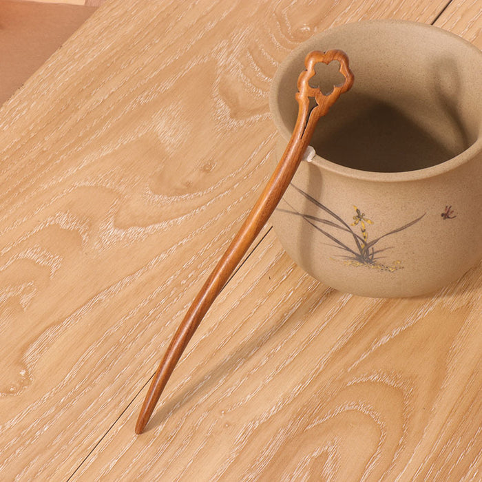 PF095 - 18cm Green Sandalwood Hair Sticks - Wholesale