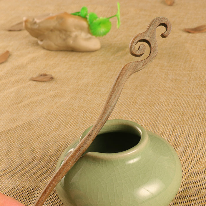 PF097 - 18cm Green Sandalwood Hair Sticks - Wholesale