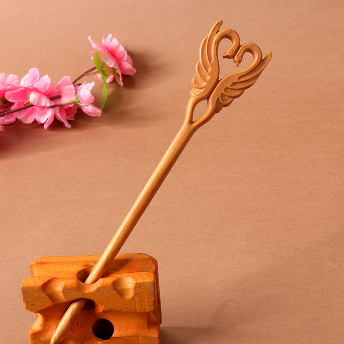 PF101 - 18cm Peach Wood Hair Sticks - Wholesale