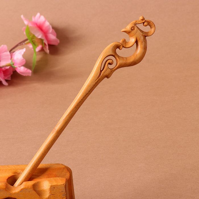 PF101 - 18cm Peach Wood Hair Sticks - Wholesale