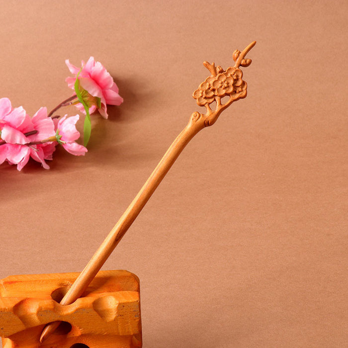 PF101 - 18cm Peach Wood Hair Sticks - Wholesale