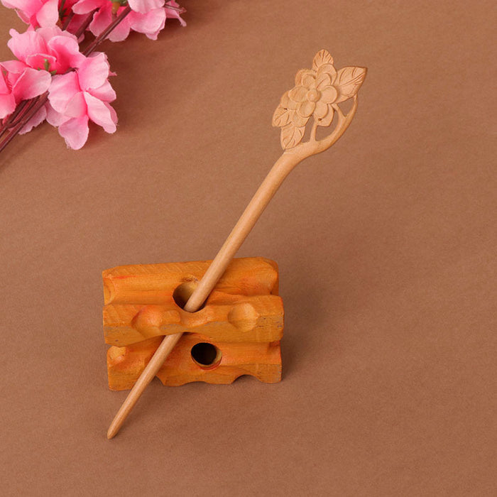 PF101 - 18cm Peach Wood Hair Sticks - Wholesale