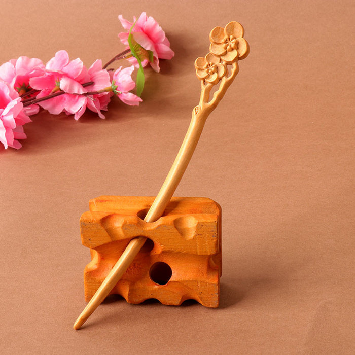 PF101 - 18cm Peach Wood Hair Sticks - Wholesale
