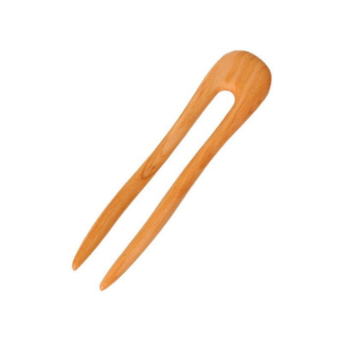 PF119 - U Shape Peach Wood Hair Sticks - Wholesale