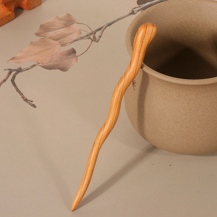 PF125 - 15cm Peach Wood Hair Sticks - Wholesale
