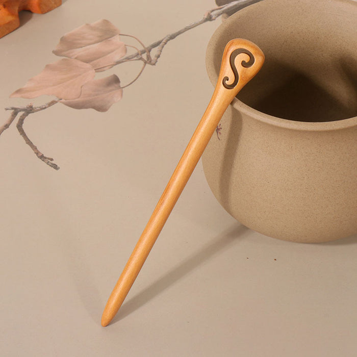 PF125 - 15cm Peach Wood Hair Sticks - Wholesale