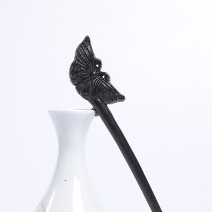 PF154 - African Blackwood Butterfly Hair Sticks - Wholesale
