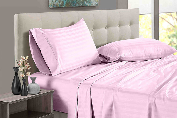 Pink Stripe Split King Sheets