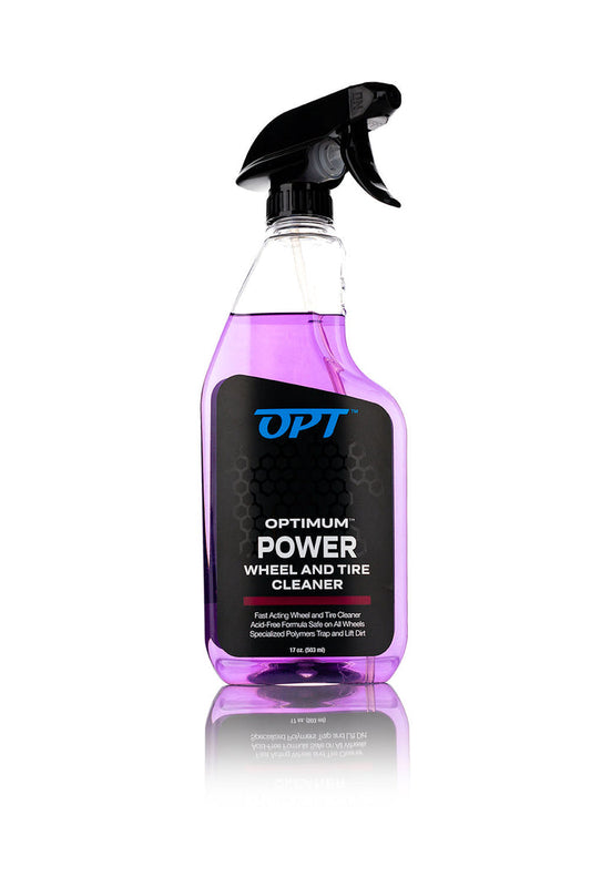 A spray bottle of Optimum Power on a white background.