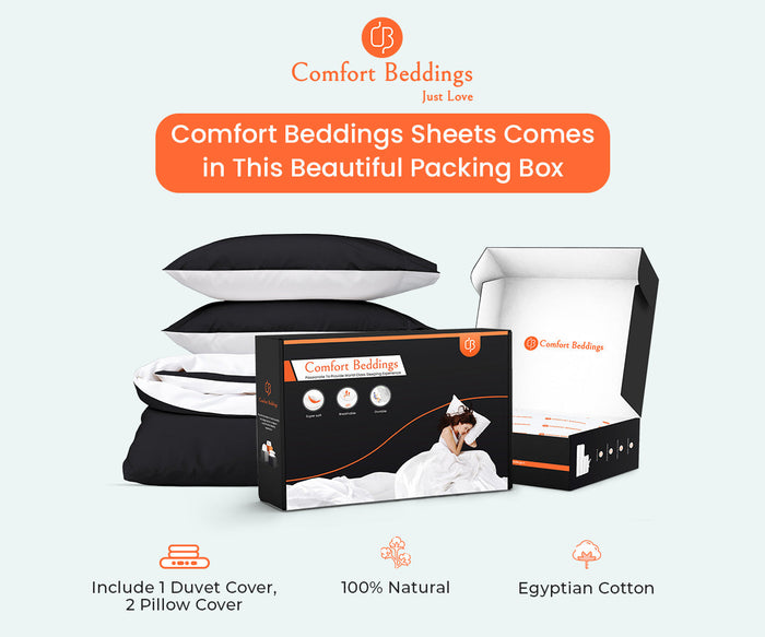 Black Reversible Duvet Cover