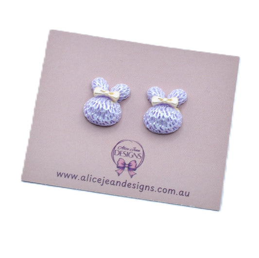 Purple Bunny Earrings