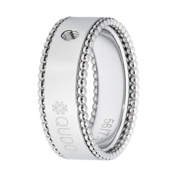 QUDO Punto interchangeable silver ring base designed for Swarovski crystal toppers and modern stackable jewelry styling