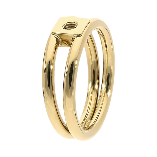 QUDO ring base, QUDO Roma ring, interchangeable ring, gold interchangeable ring, customizable jewelry, Swarovski crystal ring base, German jewelry, stackable ring