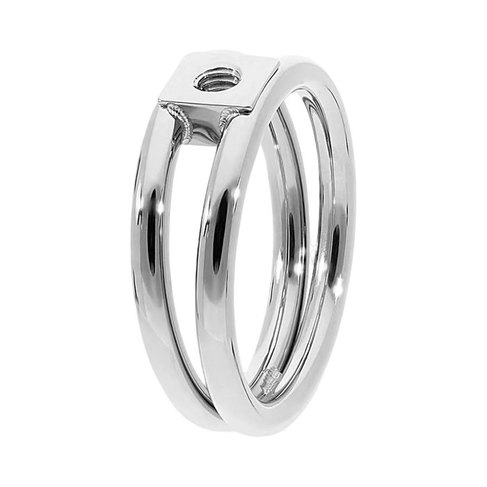 Silver ring on a white background