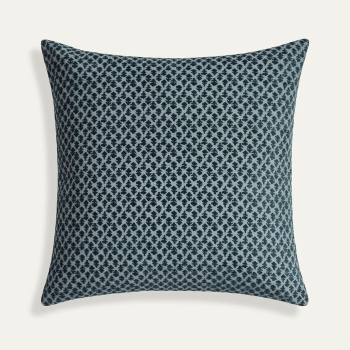 Quinn Aegean decorative pillow in textured jacquard chenille fabric, made-to-order with short lead times, made in the USA quality design