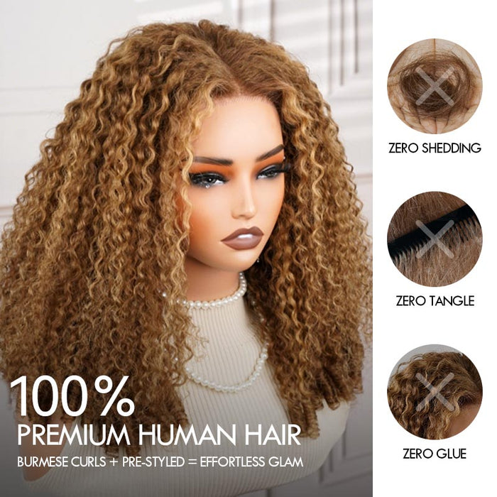 qvr human hair wigs blonde highlight curly for protective hairstyle 4c hair
