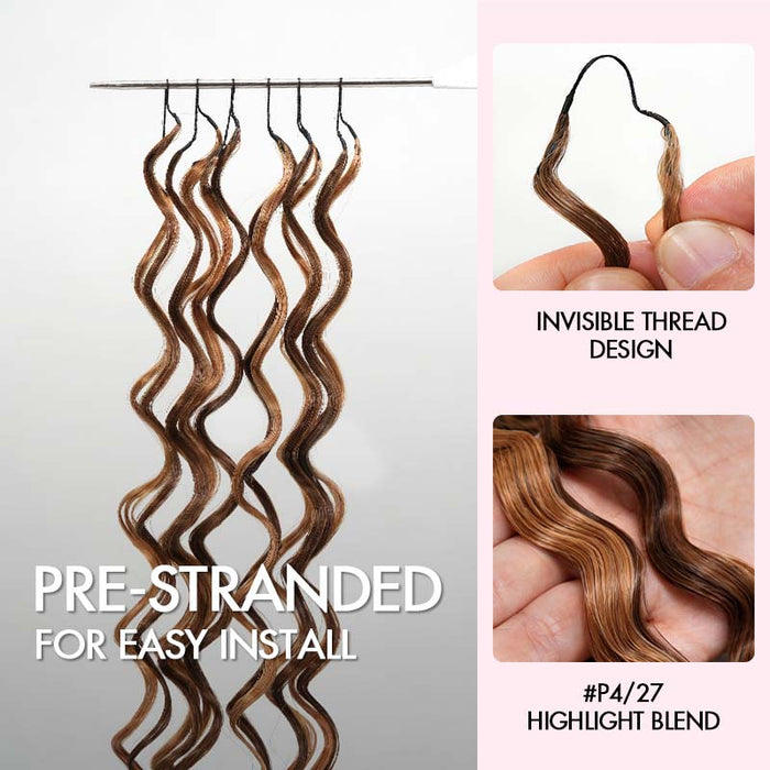 qvr highlighted feather crochet hair prestranded for easy install