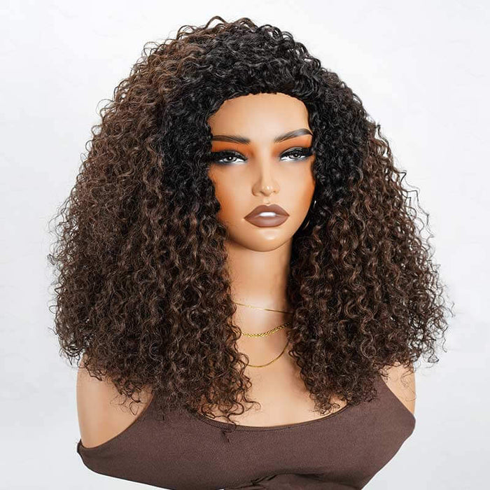 curly human hair wigs glueless half wig desgin
