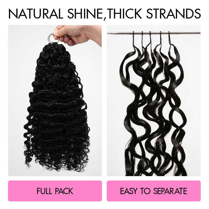 QVR Water Deep Wave Feather Crochet Human Hair Natural Black Miracle Knots Crochet Weave Hair Extensions