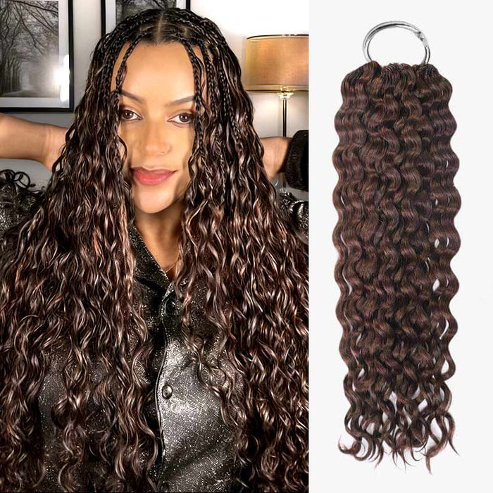 QVR Water Wave Miracle Knots Hair Feather Crochet Human Hair Dark Brown Croche Weave Hair Extensions