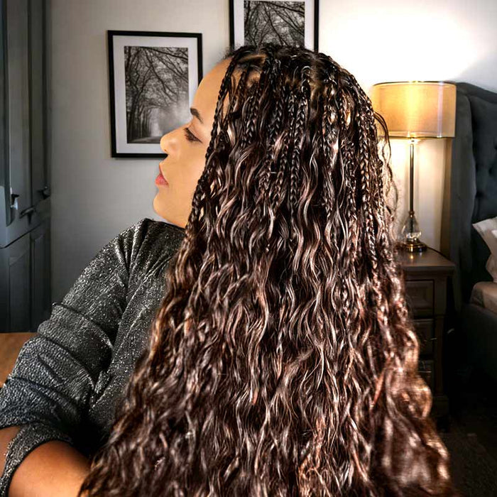 QVR Water Wave Miracle Knots Hair Feather Crochet Human Hair Dark Brown Croche Weave Hair Extensions